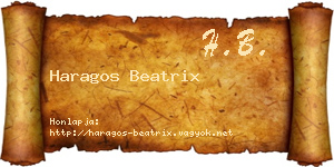Haragos Beatrix névjegykártya
